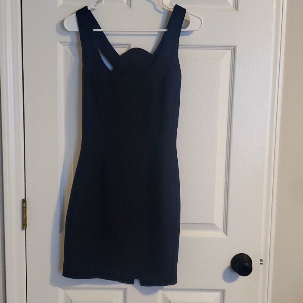 Black Open back Cocktail Dress Andrea Polizzi for Rex Lester, Size 4